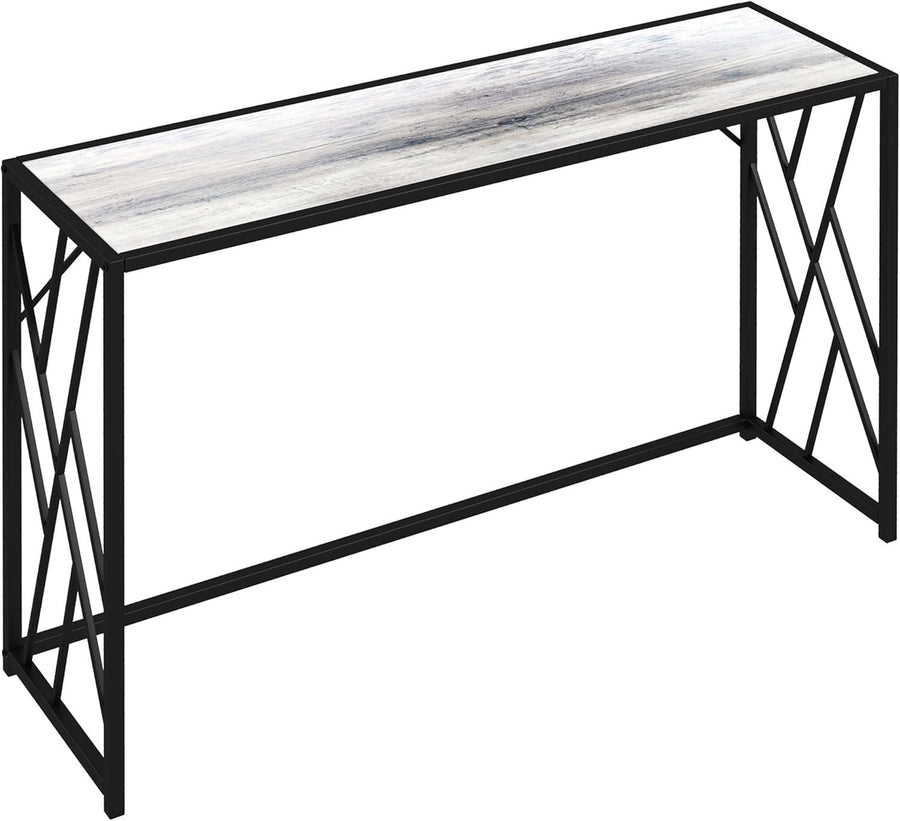 Industrial Console Table with Metal Frame, Engineered Wood Top, 120cm