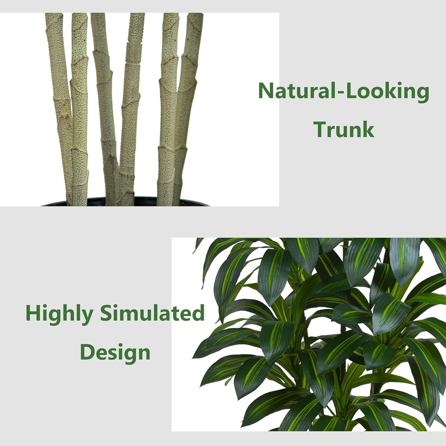 150cm Dracaena Artificial Tree in White Tall Planter Indoor Home Decoration