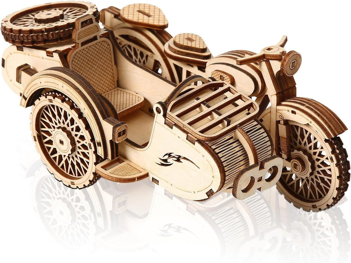 3D Wooden Tricycle Motorcycle Puzzle Kit – DIY Craft Gift for Adults & Teens