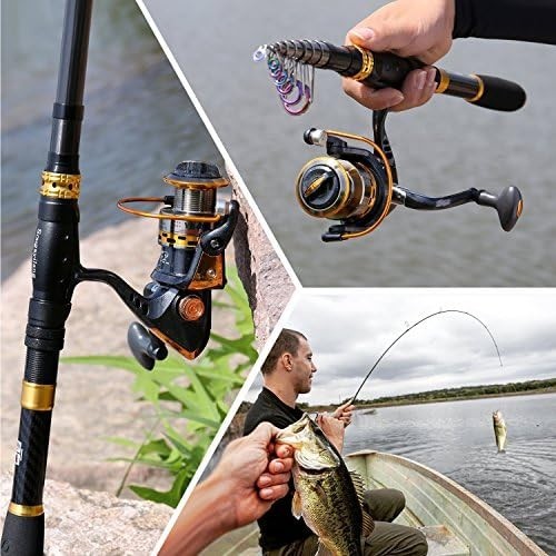 Telescopic Fishing Rod & Spinning Reel Combo Complete Travel Kit