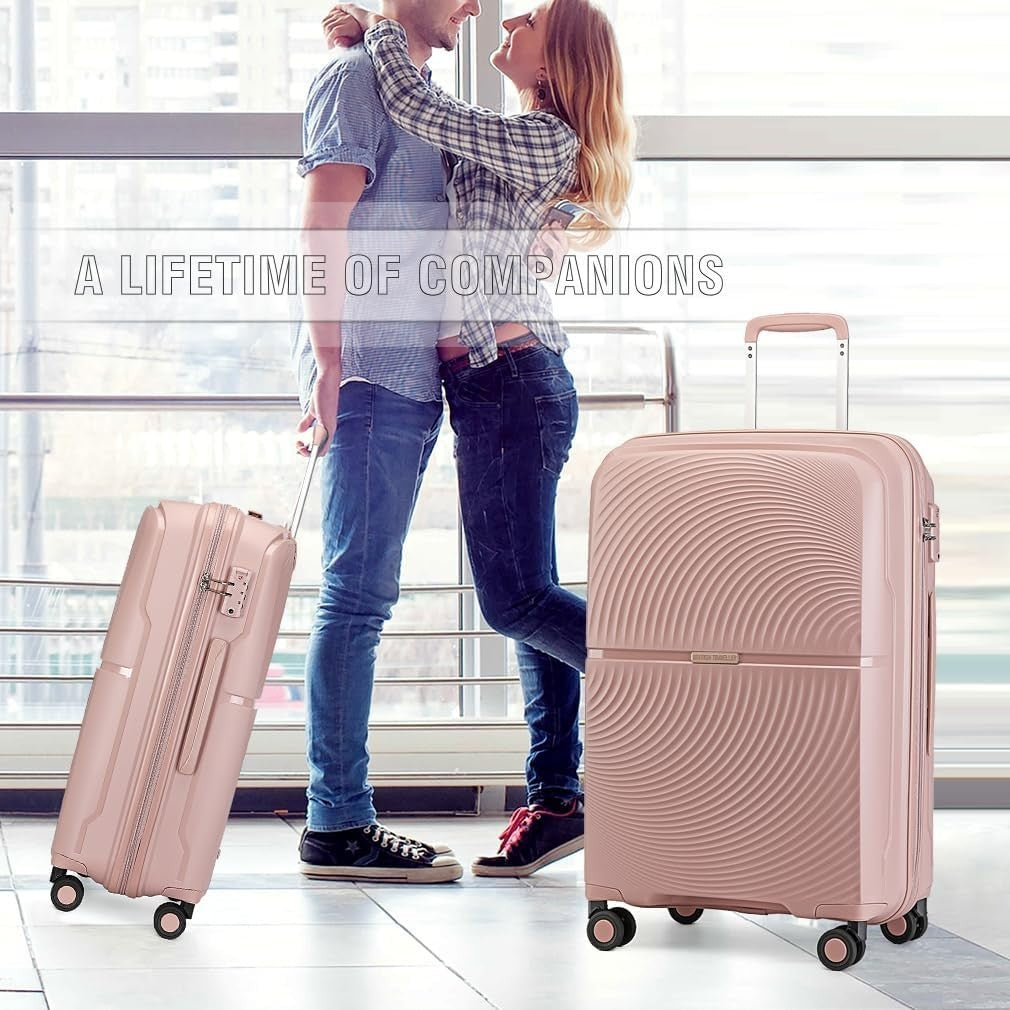 Medium Hard Shell Suitcase Lightweight Polypropylene 4 Spinner Wheels TSA