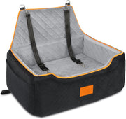 Large Dog Car Seat Booster Bed Memory Foam Travel Seat Up to 55lbs