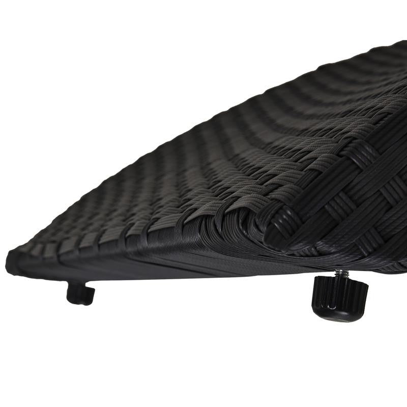 2-in-1 Rattan Sun Lounger Recliner Bed Chair Folding Cushioned Patio