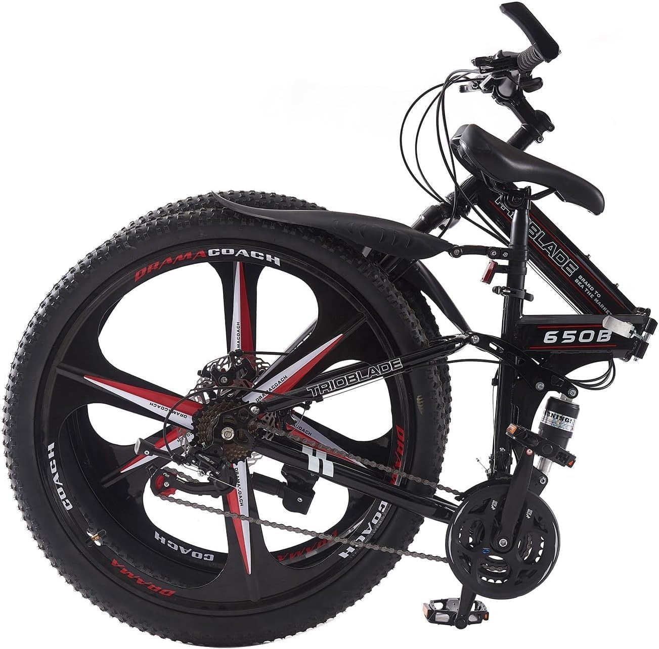 Foldable 24” Mountain Bike 21-Speed Dual Suspension Lightweight Adult Youth