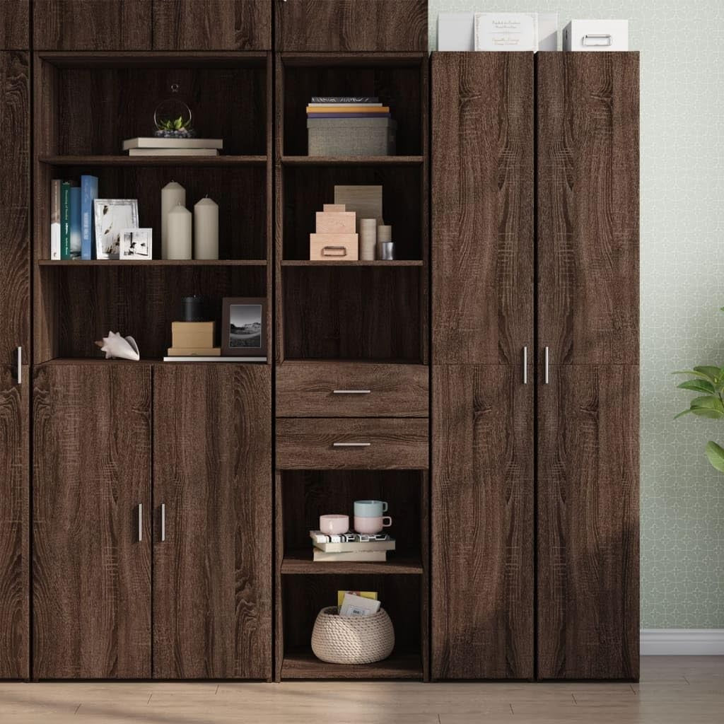 Modern Brown Oak Storage Cabinet 45x42.5x185cm – Durable & Moisture Resistant