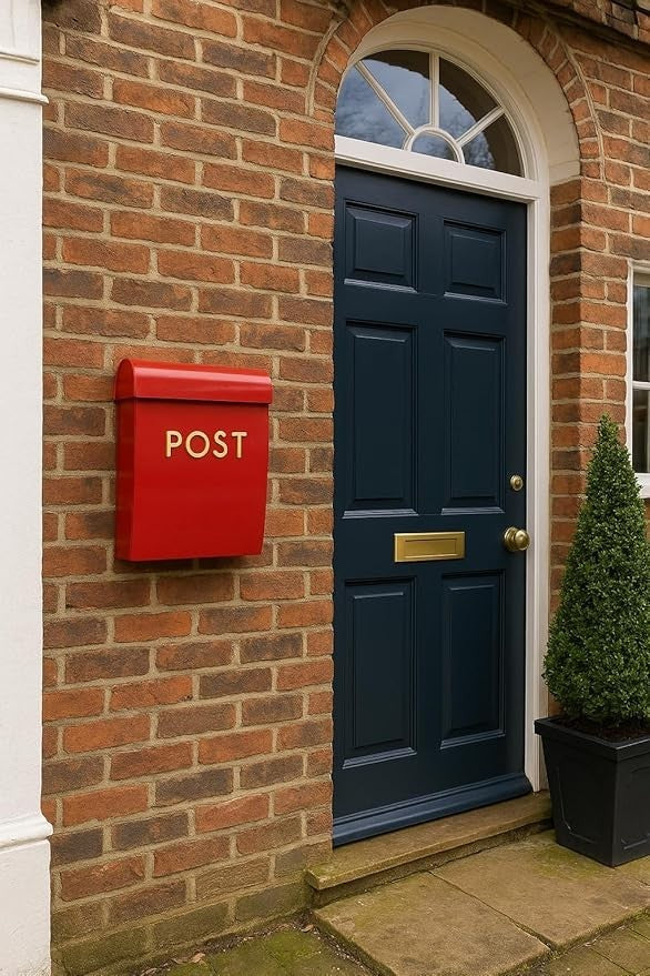 Wall Mounted Red Post Box Drop Chute Mailbox – Weatherproof, Easy Install