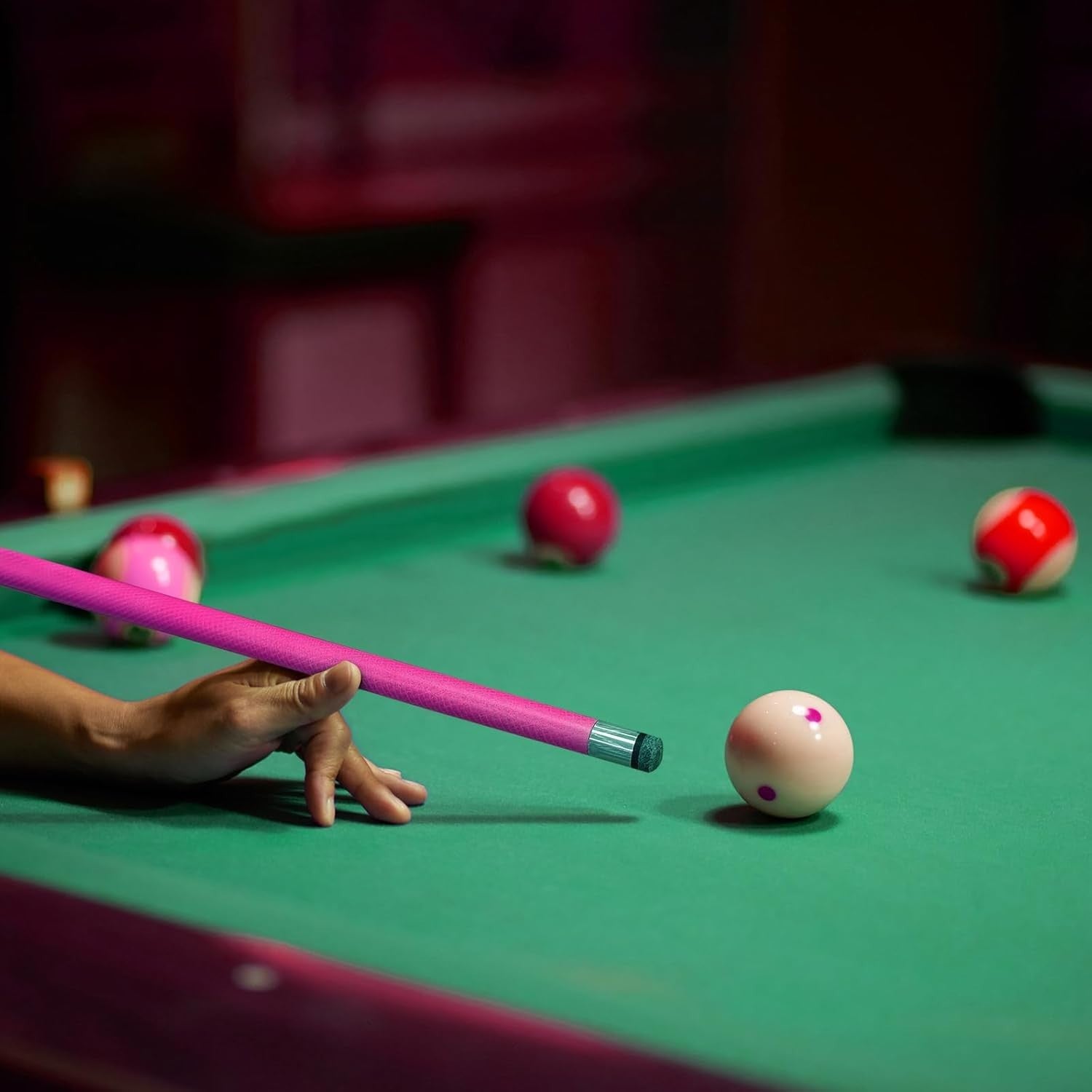 57in Carbon Fiber Pool Cue 9.5mm Tip 1/2 Split Snooker Stick