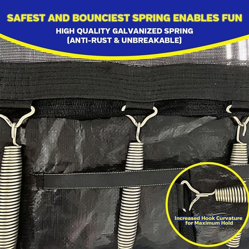 7x10ft Rectangular Garden Trampoline Safety Enclosure Ladder Shoe Net