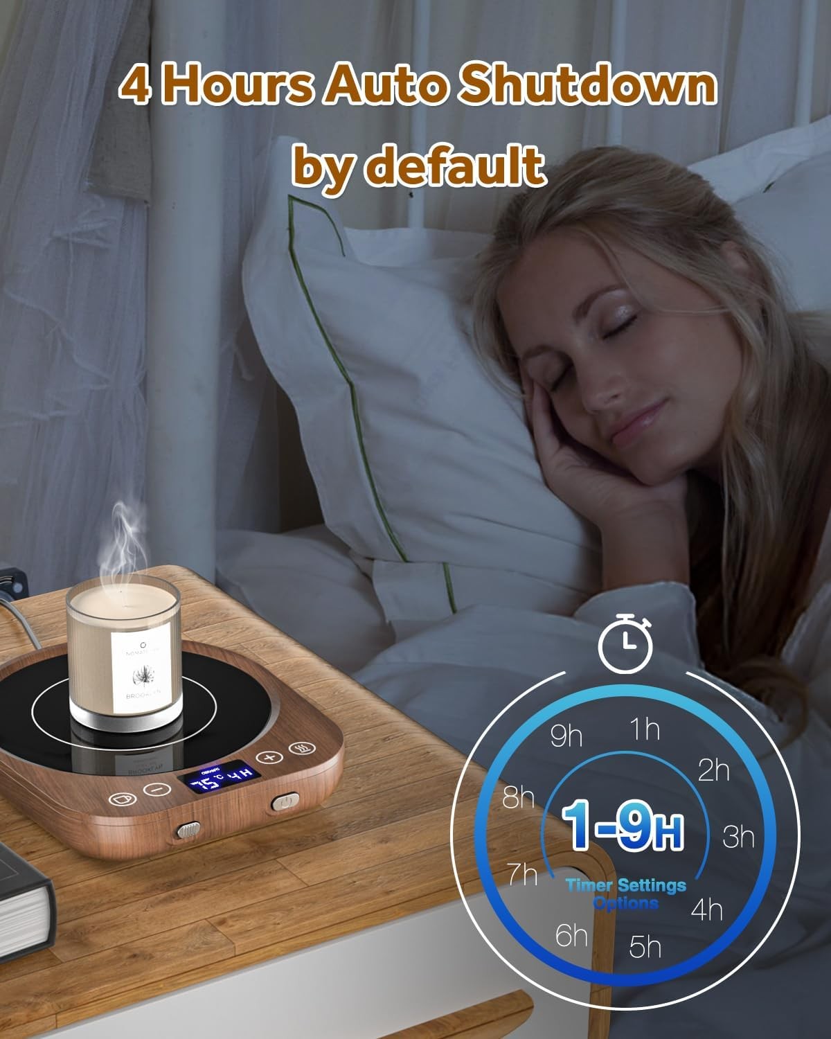 Smart Coffee Mug Warmer 9 Temp Gravity Sensor Timer LED