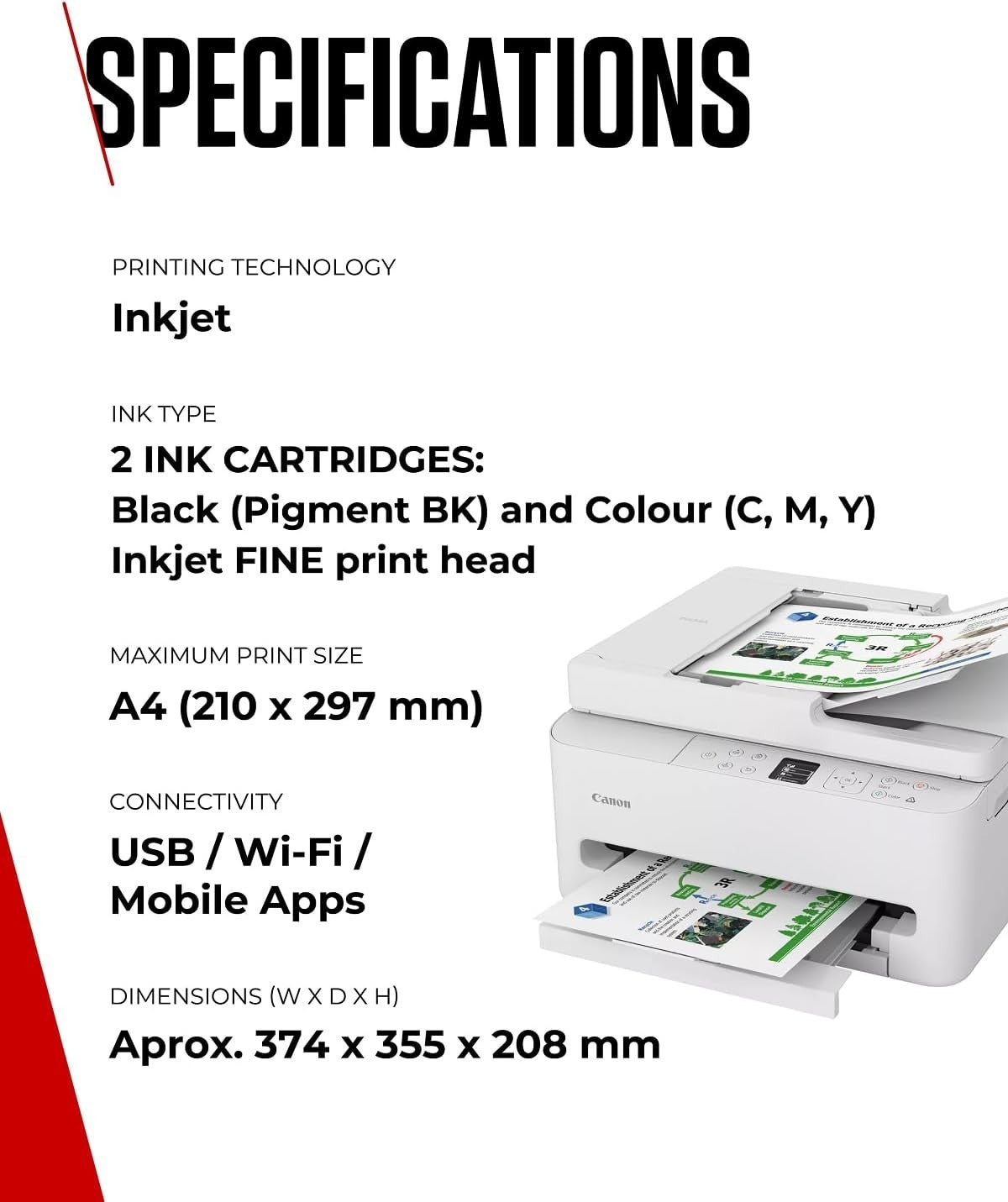 All-in-One Wireless Printer with ADF, Duplex & OLED Display White