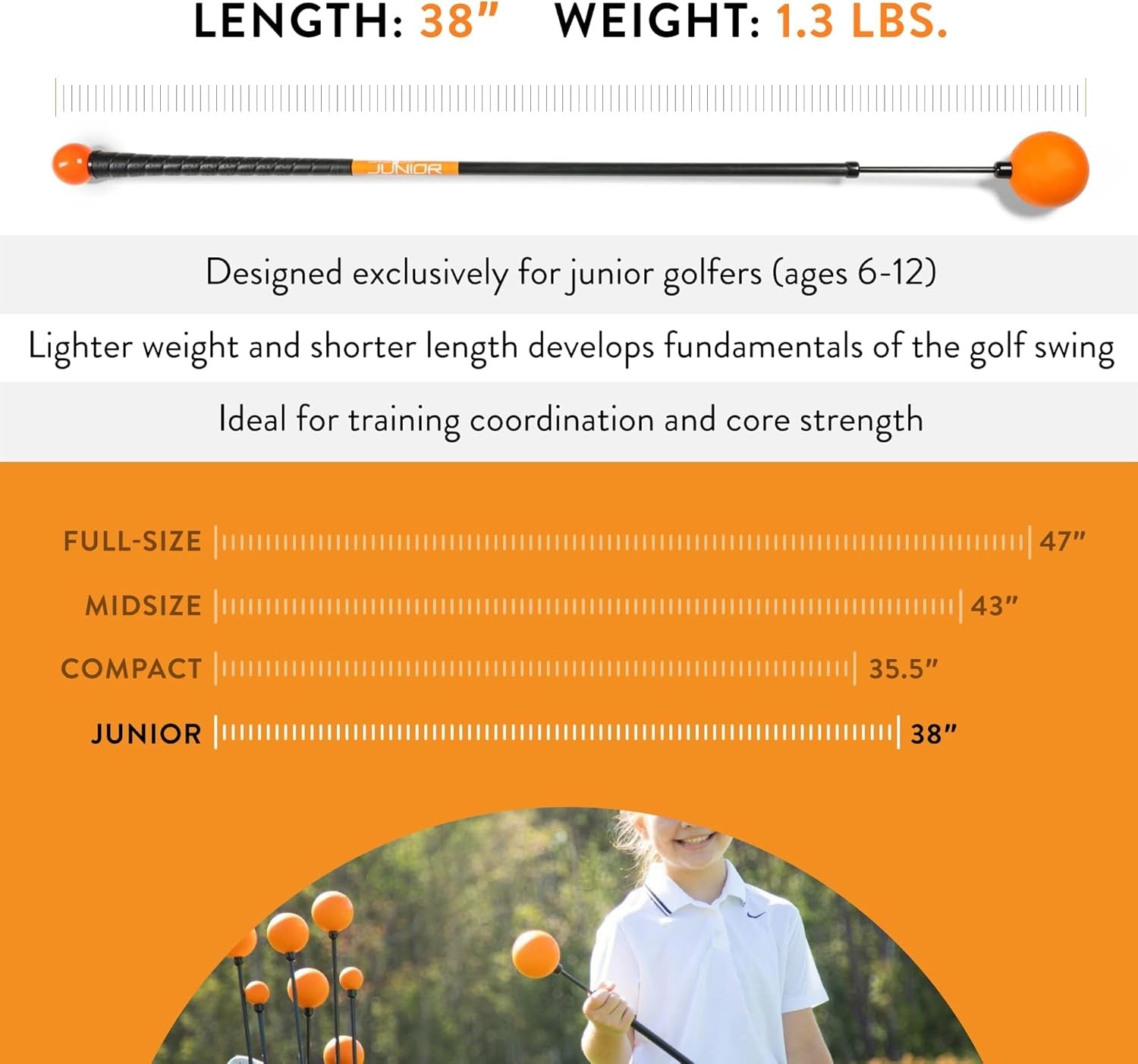 Junior Golf Swing Trainer Whip Tempo Flex Aid 38"