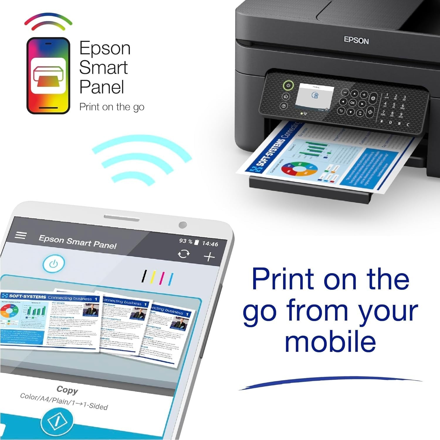 Wireless Colour Inkjet Printer A4 WiFi Auto-Duplex Compact Fast ADF Home Office