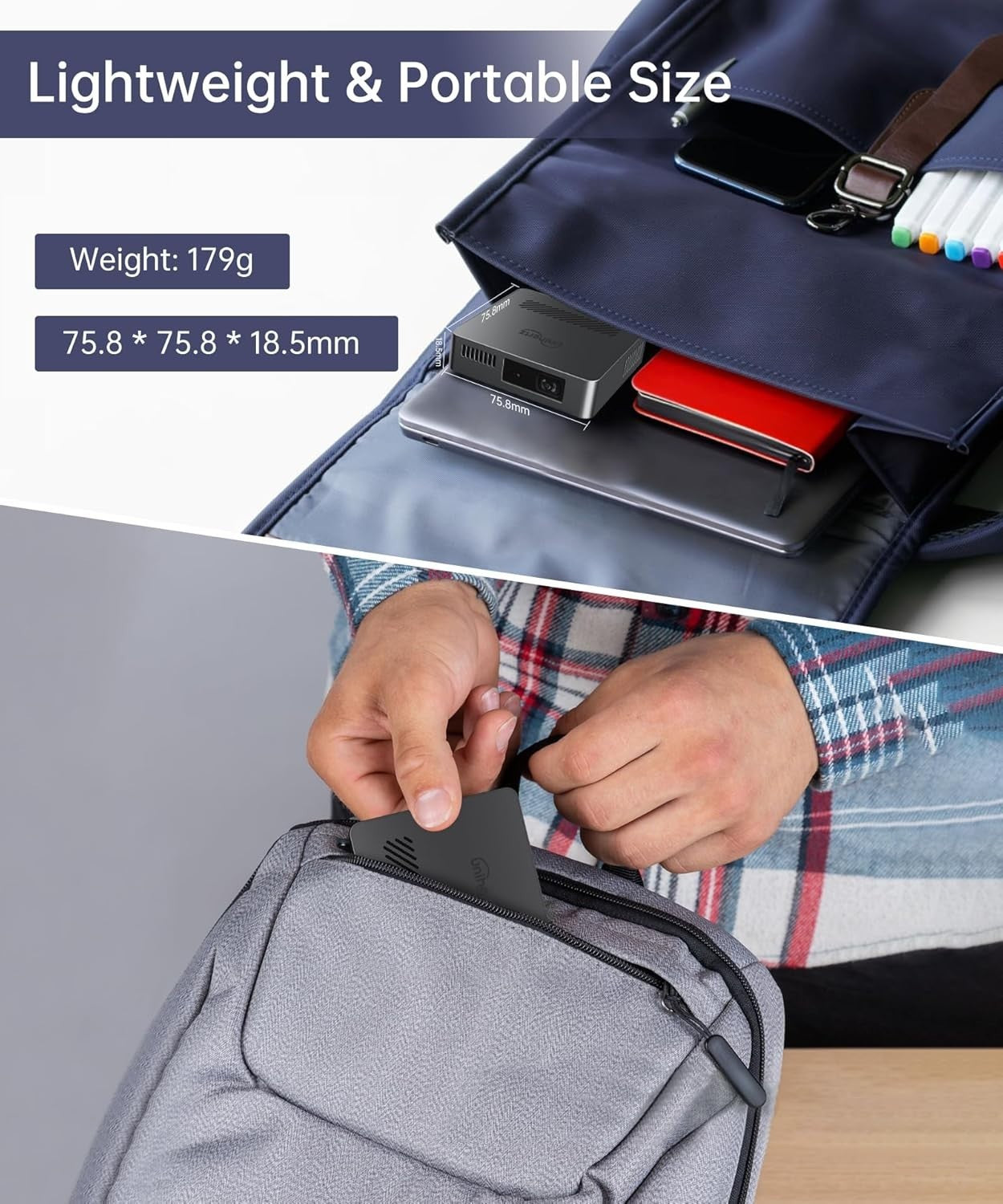 Mini DLP Projector 720P Portable Auto Keystone Phone Laptop USB