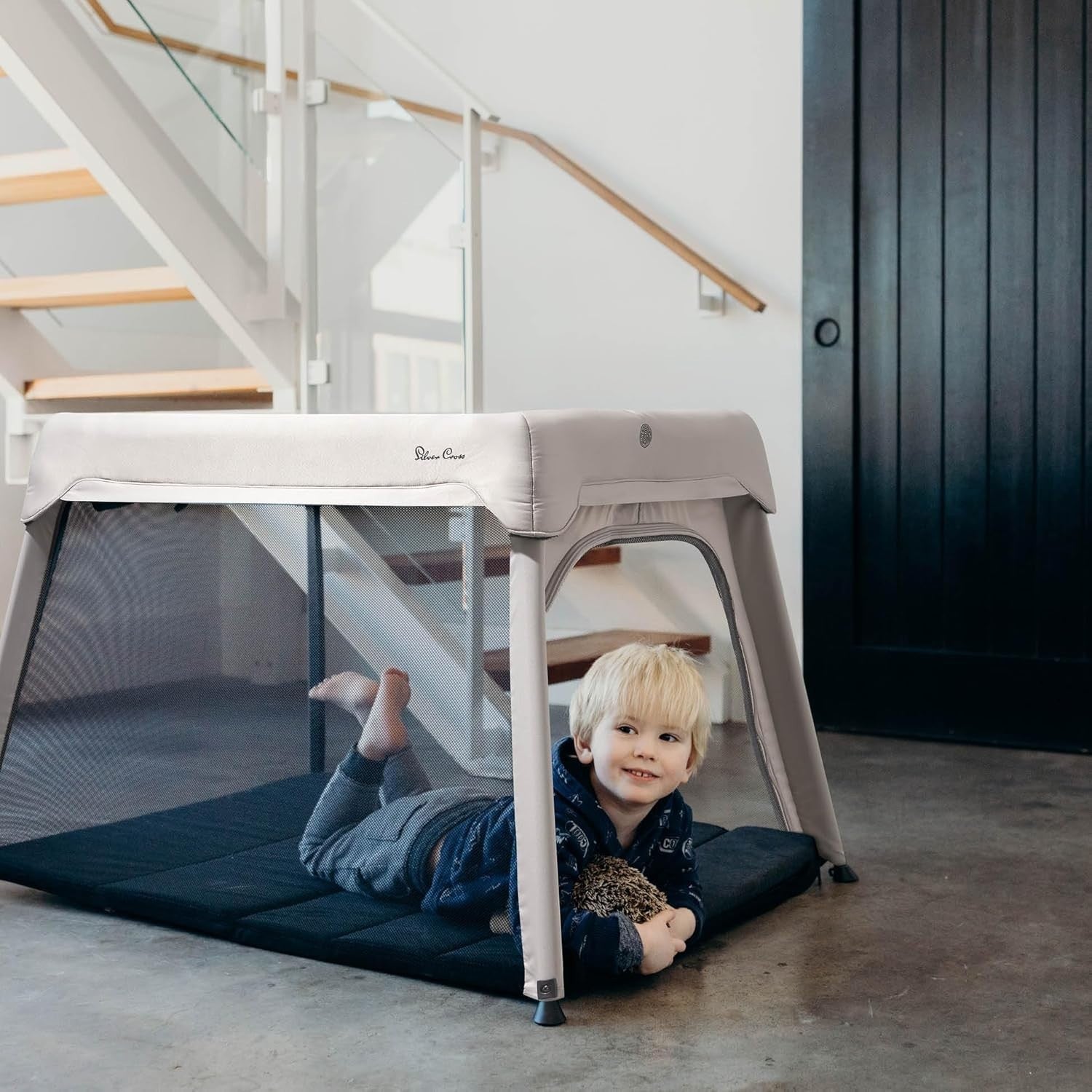 3 in 1 Baby Travel Cot Crib Bed Playpen Portable Lightweight Compact Stone