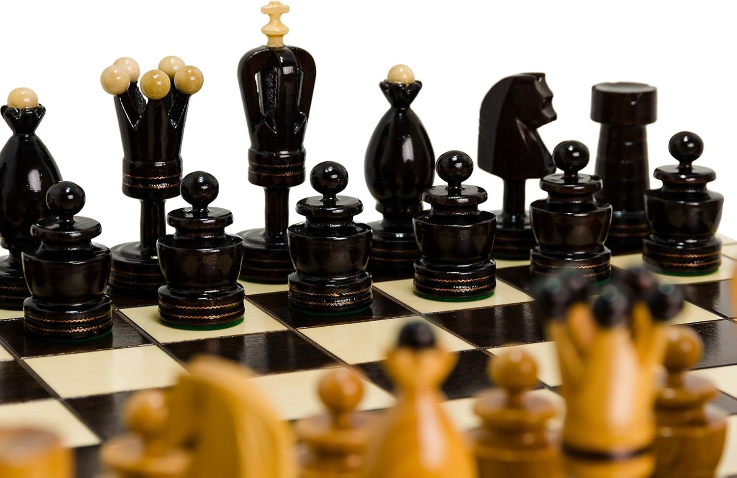 50cm Luxury Wooden Chess Set | Gothic ROYAL Design | Foldable Board & Pieces