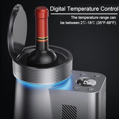 Electric Wine Chiller 750ml Single Bottle Cooler LCD Temperature Control