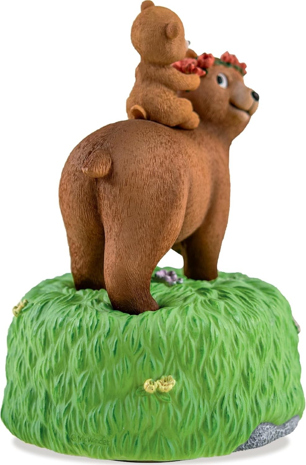 Mother & Daughter Bear Music Box Hand-Painted Vintage Figurine