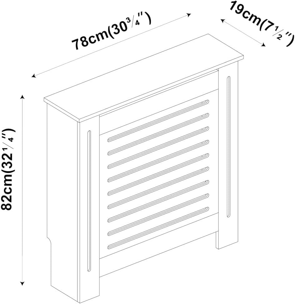 Grey Wooden Radiator Cover MDF Grill Shelf | Small Modern Decorative Cabinet