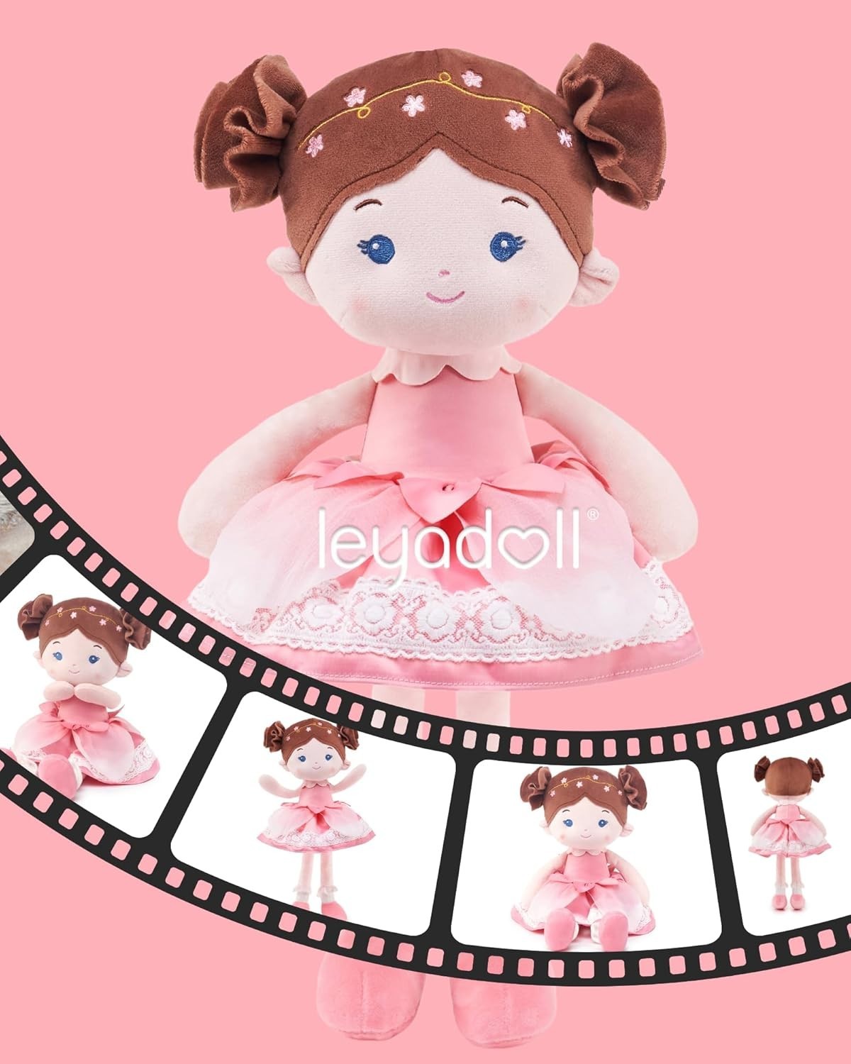 Personalised 16in Soft Baby Rag Doll Plush First Christmas Gift