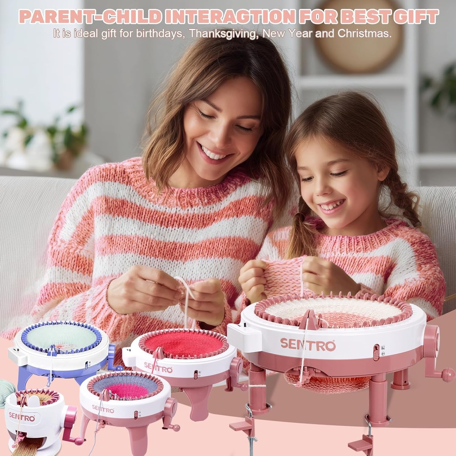 48 Needle Knitting Machine Circular Loom with Counter Clamp Hat Scarf Maker