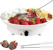 Electric Chocolate Fondue Pot Set Melting Maker 9oz Bowl White