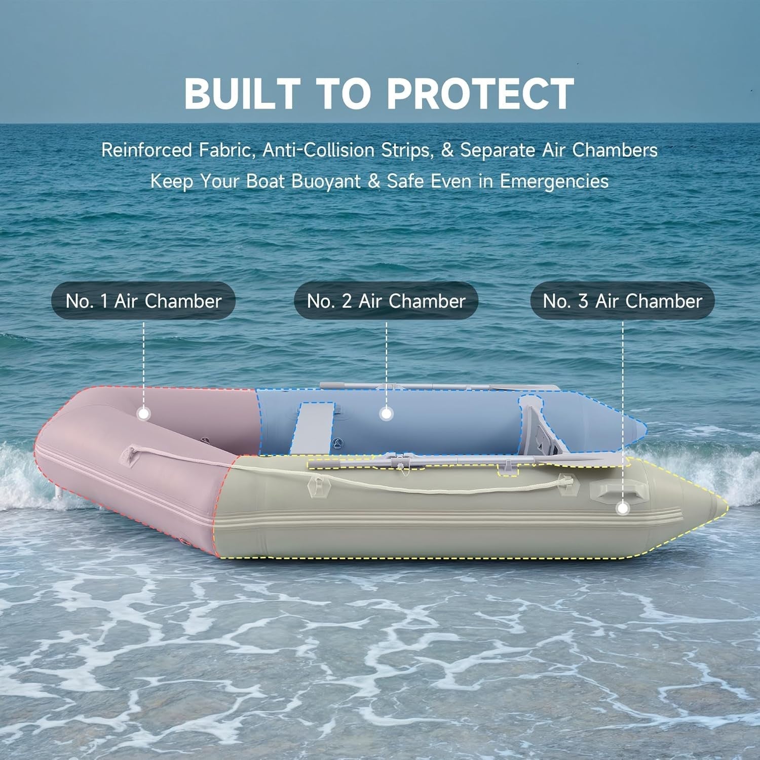 4 Person Inflatable PVC Raft Boat 450kg Fishing Hunting Kayak