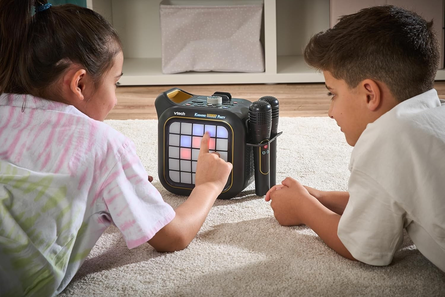 VTech Karaoke Machine Black 2 Wireless Mics Bluetooth Lights