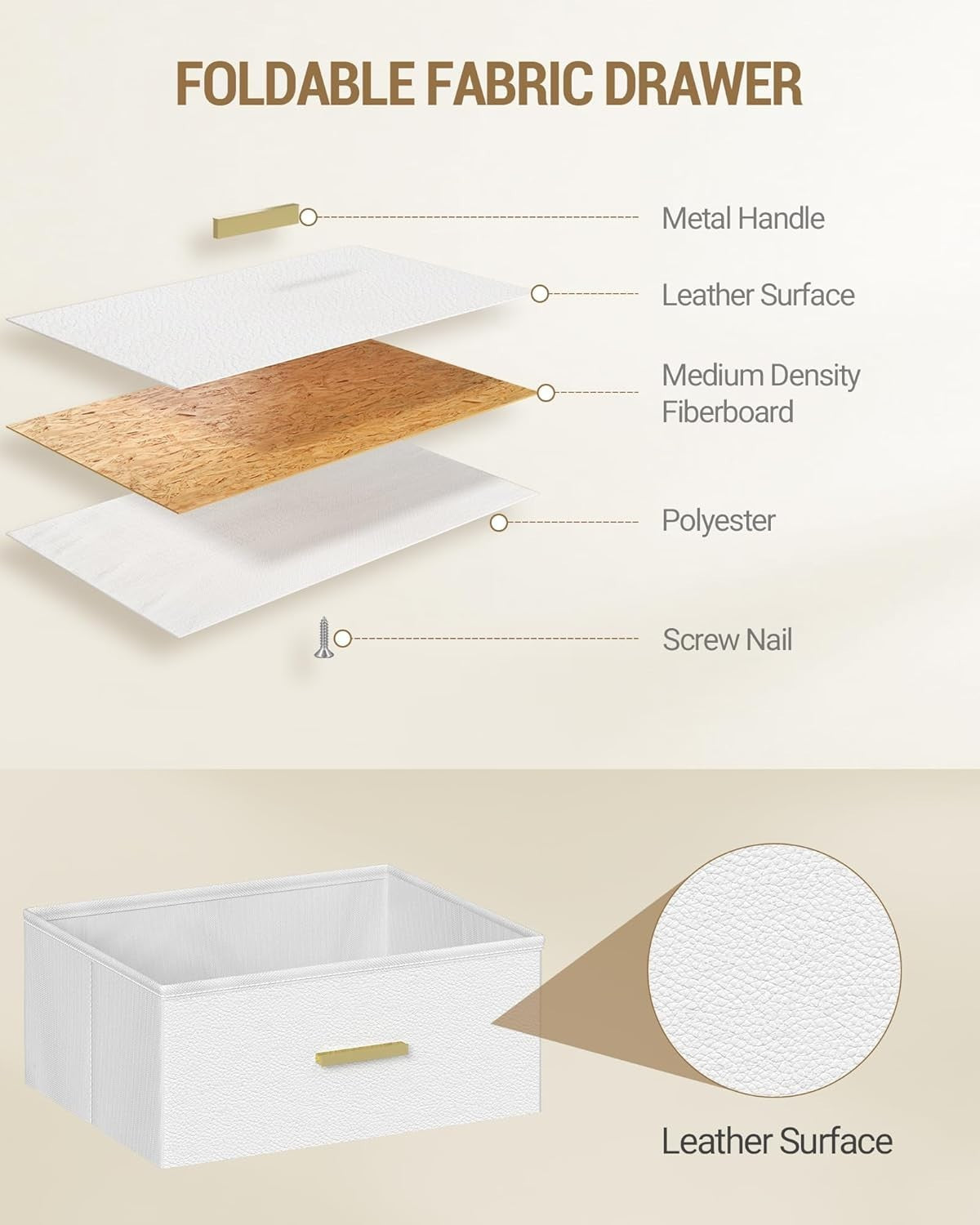 White LED Bedside Table with USB Ports & 3 Drawers