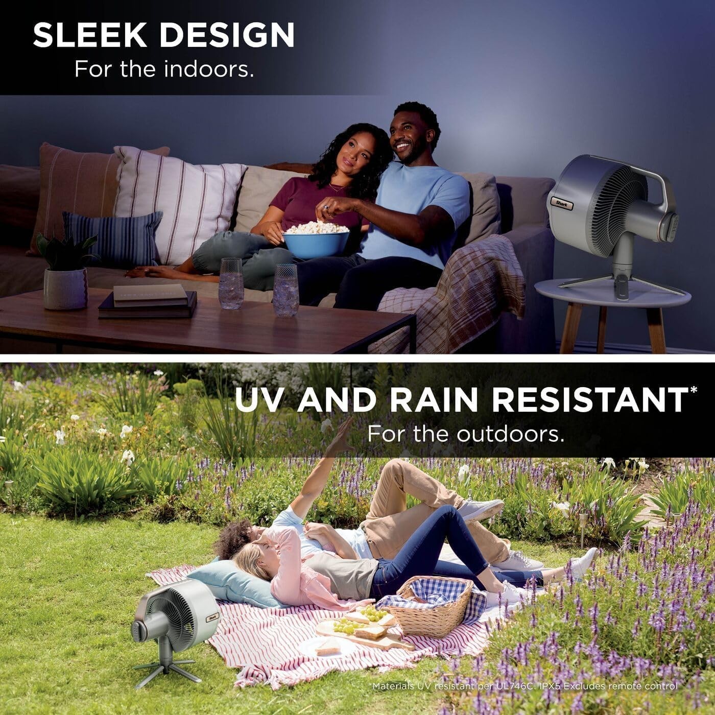 Cordless Indoor Outdoor Fan 24H Runtime 5-Speed Misting Oscillating Cooling