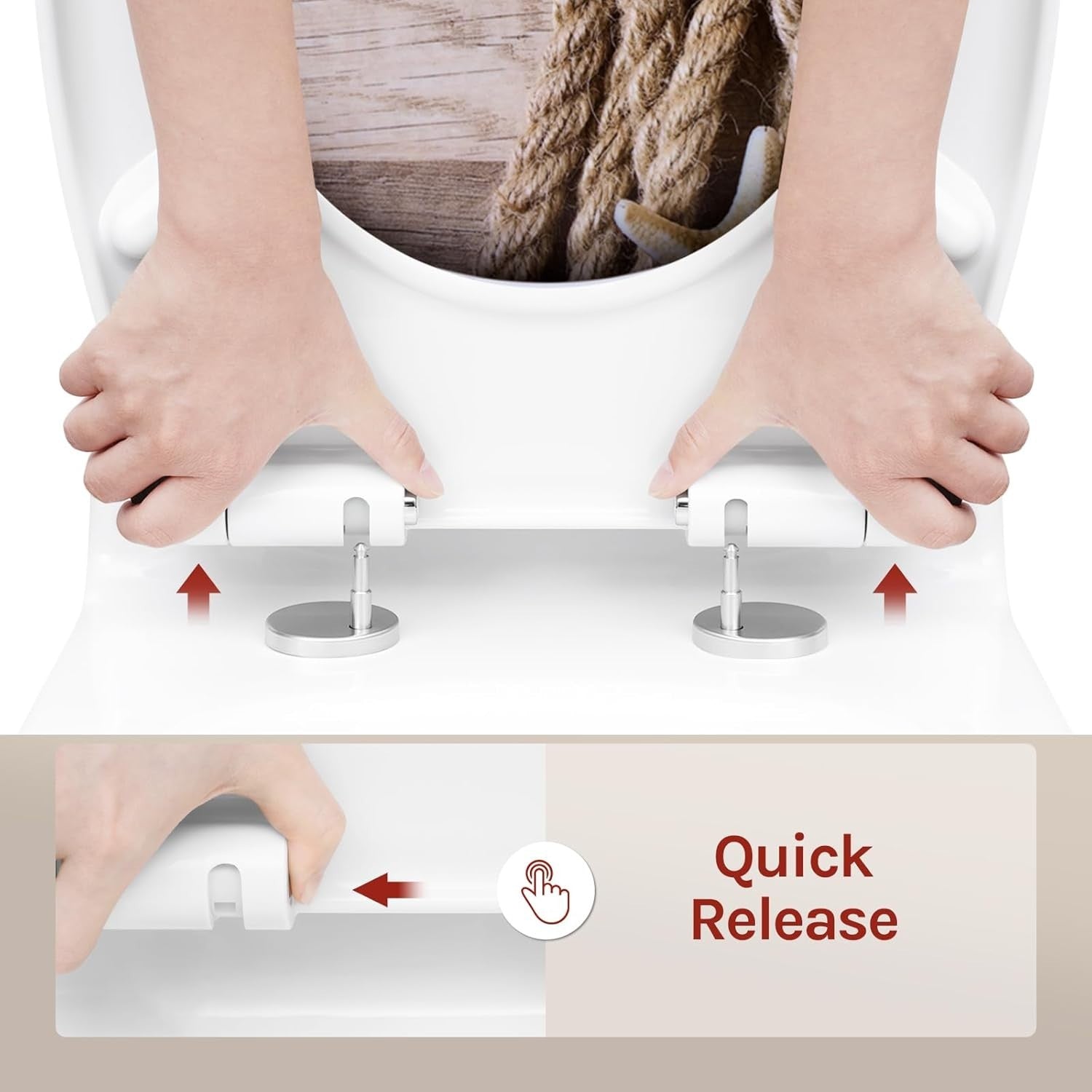 Quick Release Toilet Seat Soft Close O-Shape Duroplast Adjustable Hinges