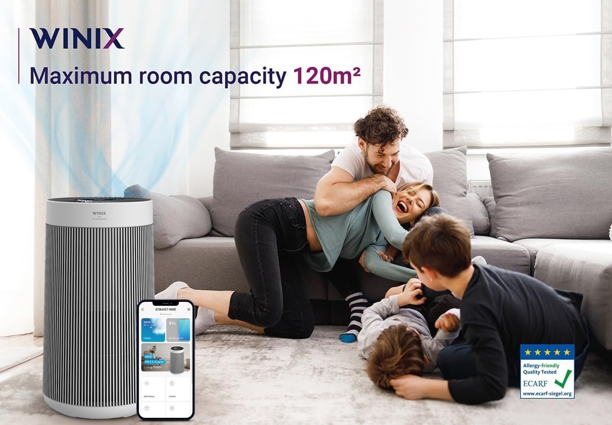 Smart HEPA Air Purifier 120m² CADR 500 Smoke Dust Allergy Removal