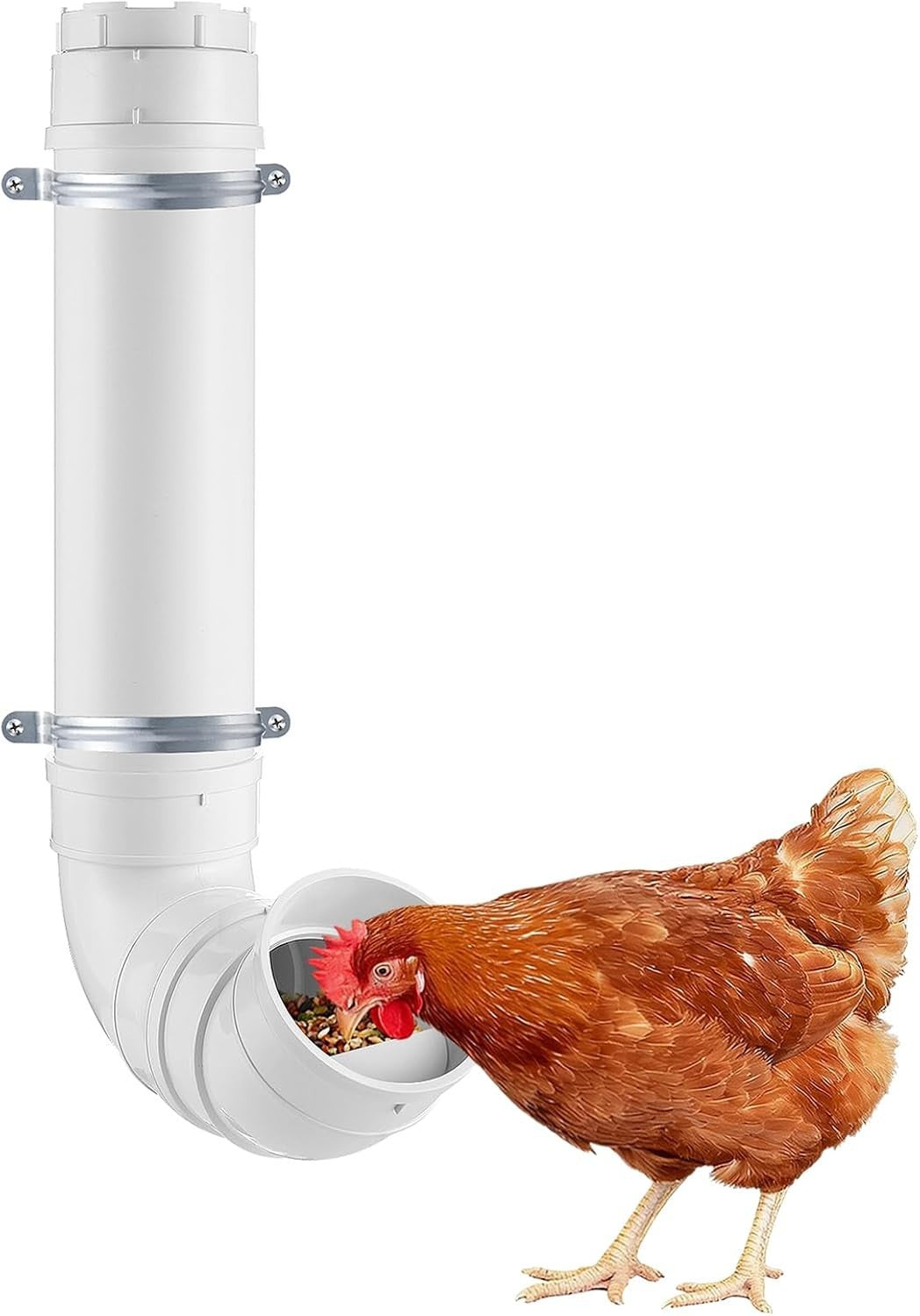 Automatic Chicken Feeder No Waste 6.6lb PVC Wall Mount