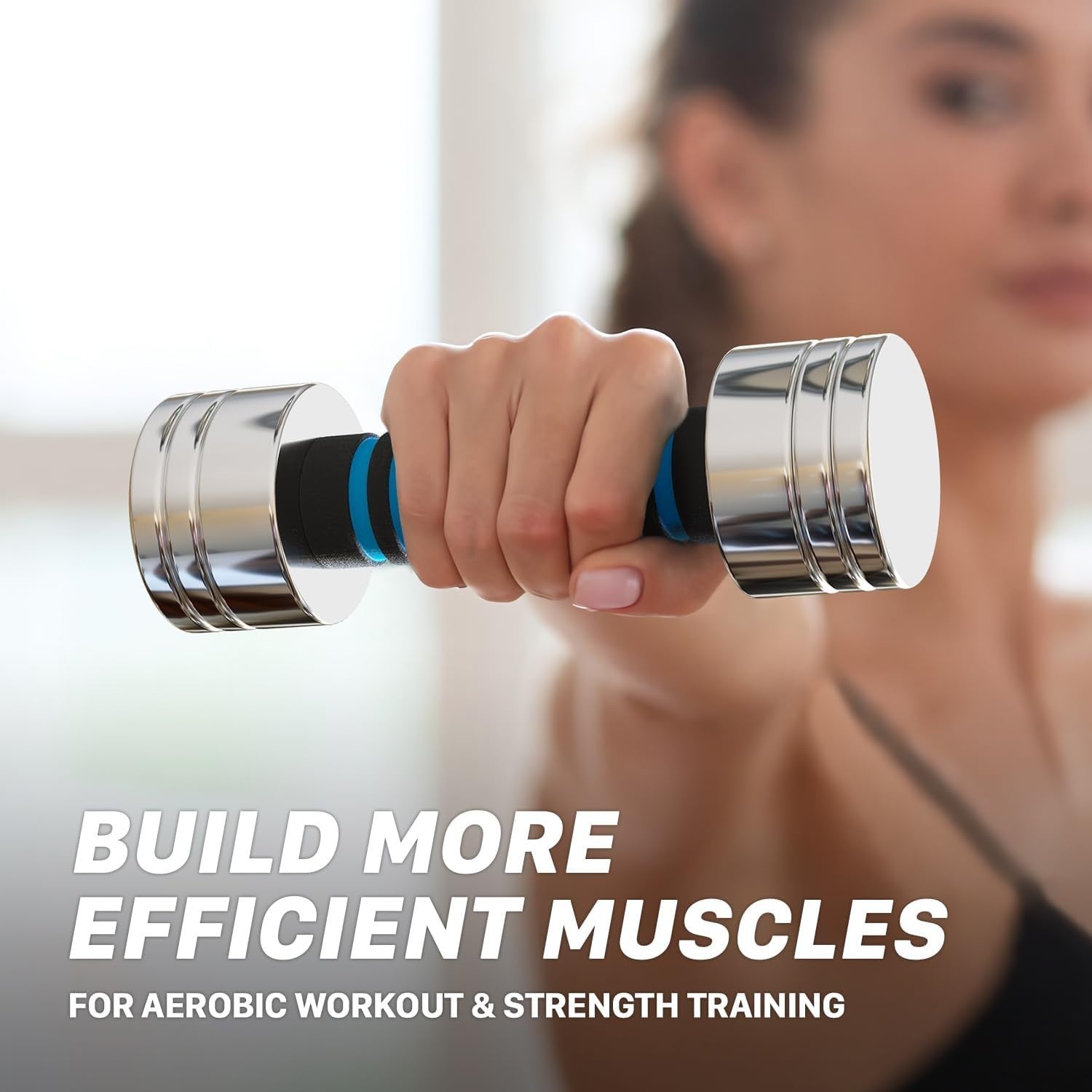 Steel Adjustable Dumbbell Compact Chrome Foam Grip Home Gym Weights