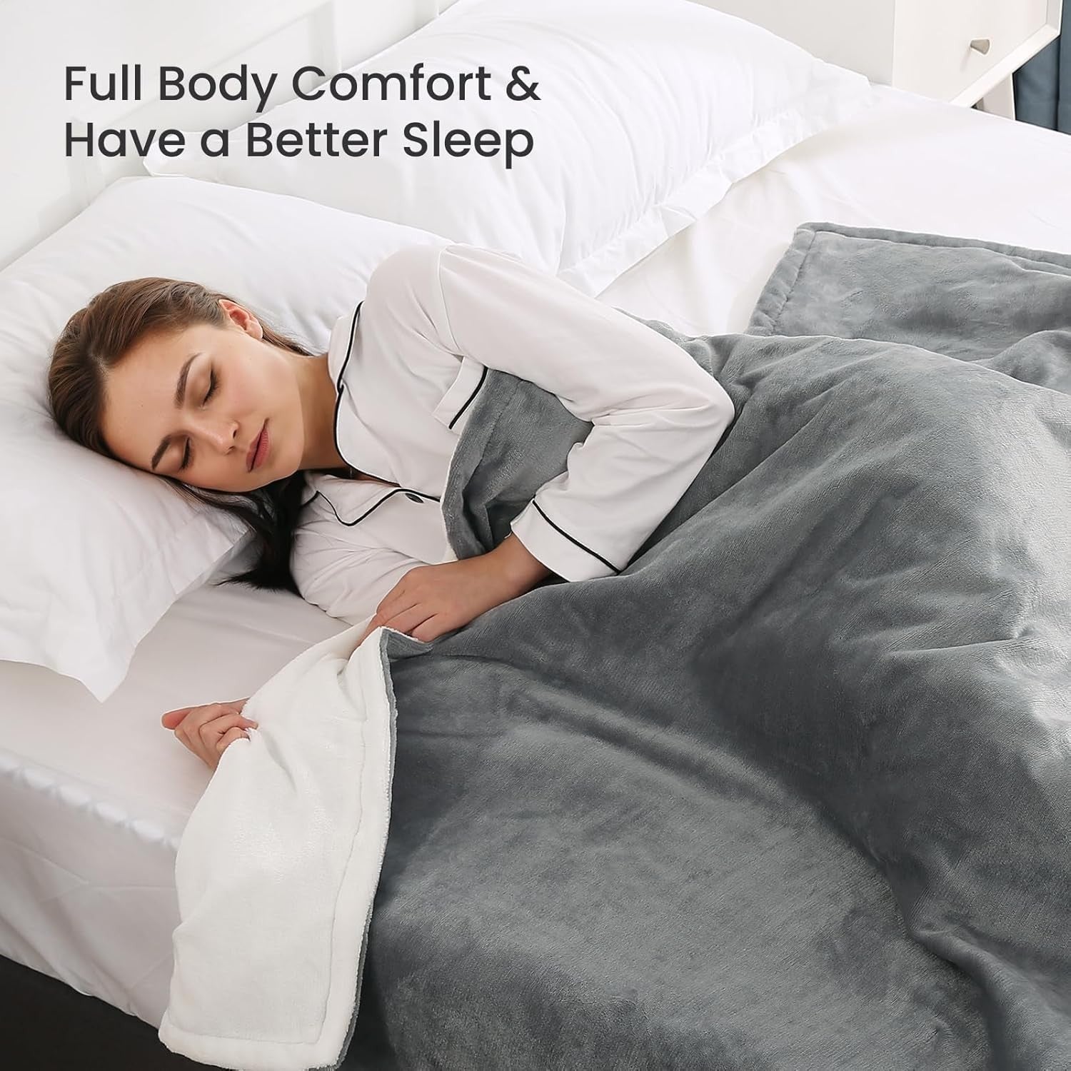Electric Heated Blanket 180x130cm Throw Overheat Protection 4 Heat Timer