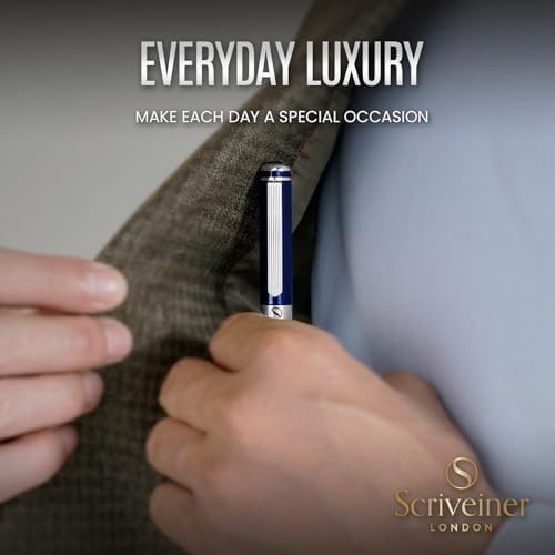 Luxury Ballpoint Pen – Midnight Blue Brass, Chrome & Gold, Refillable Ink