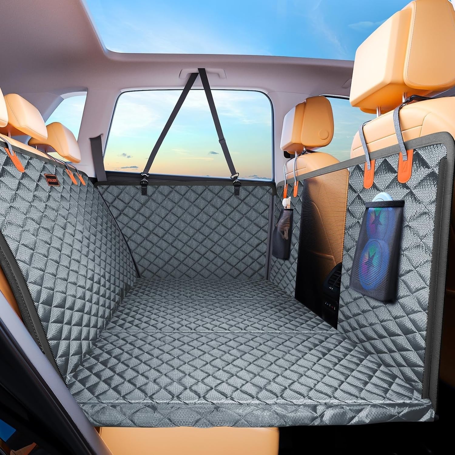 Dog Back Seat Extender Hard Bottom Waterproof Car Seat Cover Non Slip