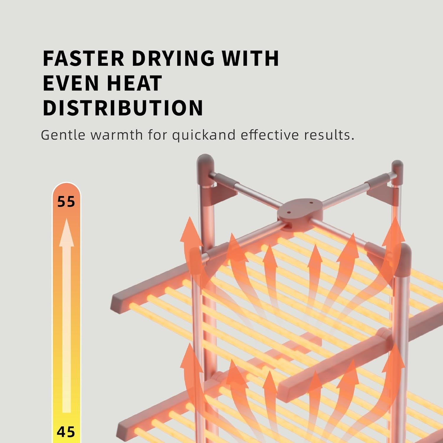 3 Tier Heated Clothes Airer with Cover 220W Folding Indoor Drying