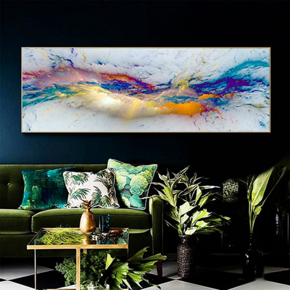 Large Islamic Canvas Poster 80x240cm Abstract Ink Wall Art