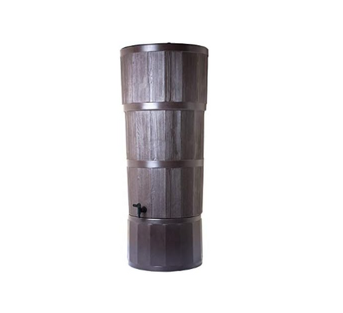150L Water Butt with Stand, Diverter & Tap, Oak Woodgrain Garden Rain Barrel