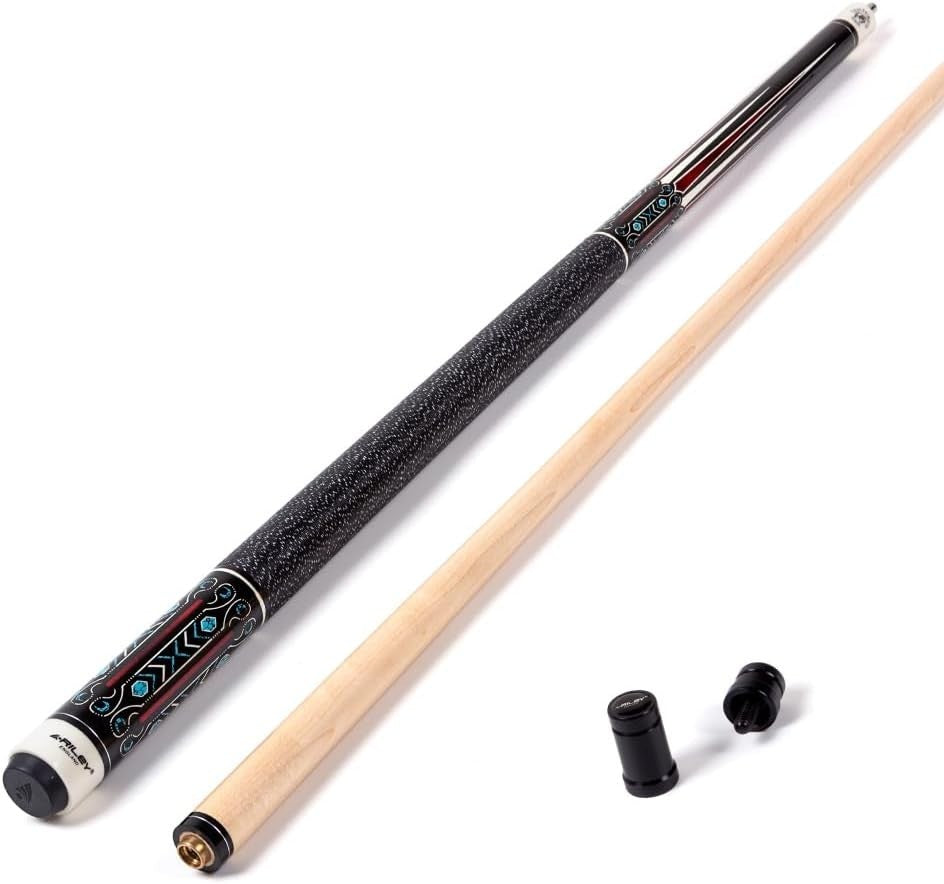 58" American Pool Cue 13mm Tip Linen Wrap Maple Shaft w/ Hard Case