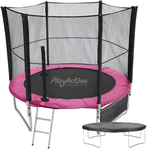 6ft Kids Trampoline with Safety Enclosure Net Ladder Cover Shoe Bag