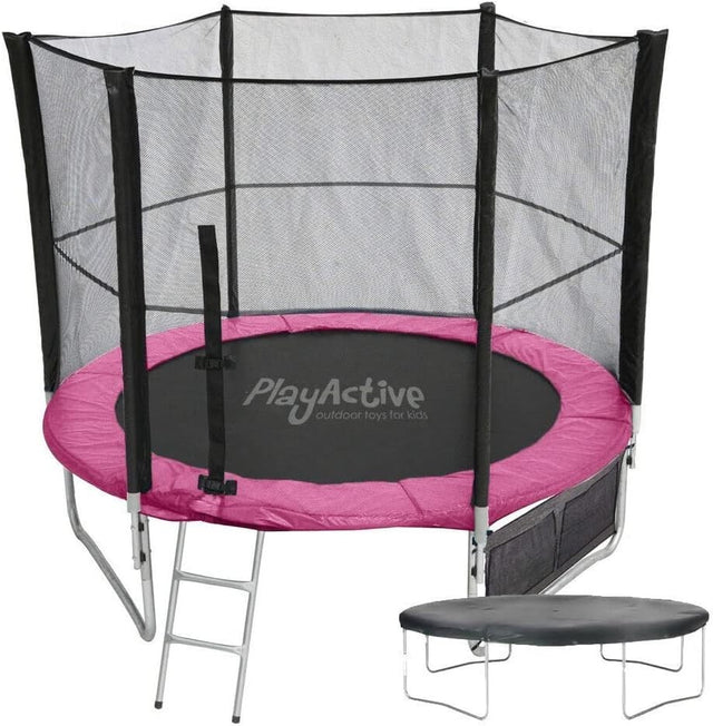 6ft Kids Trampoline with Safety Enclosure Net Ladder Cover Shoe Bag