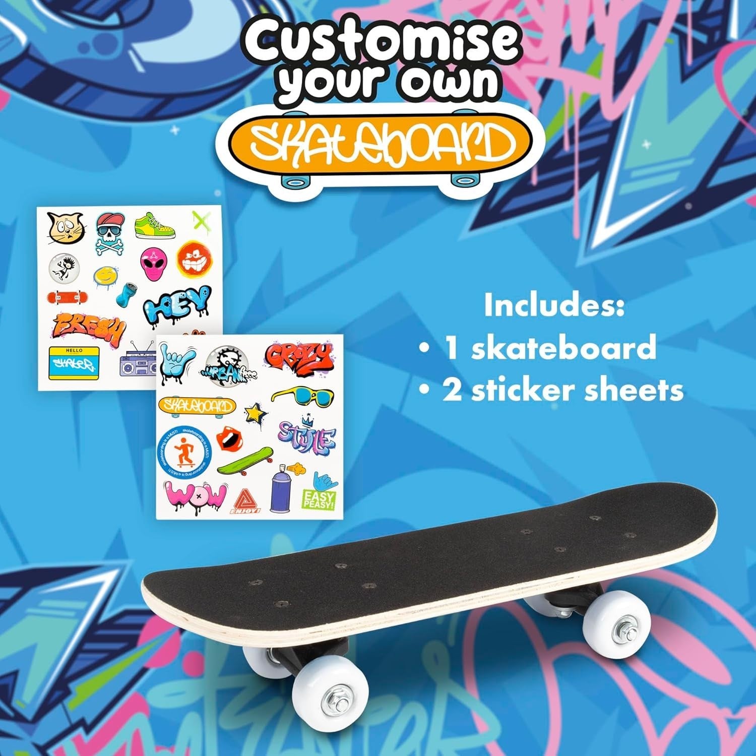 Kids Mini Skateboard 17" Custom Decorate Beginner Board Gift Boys Girls