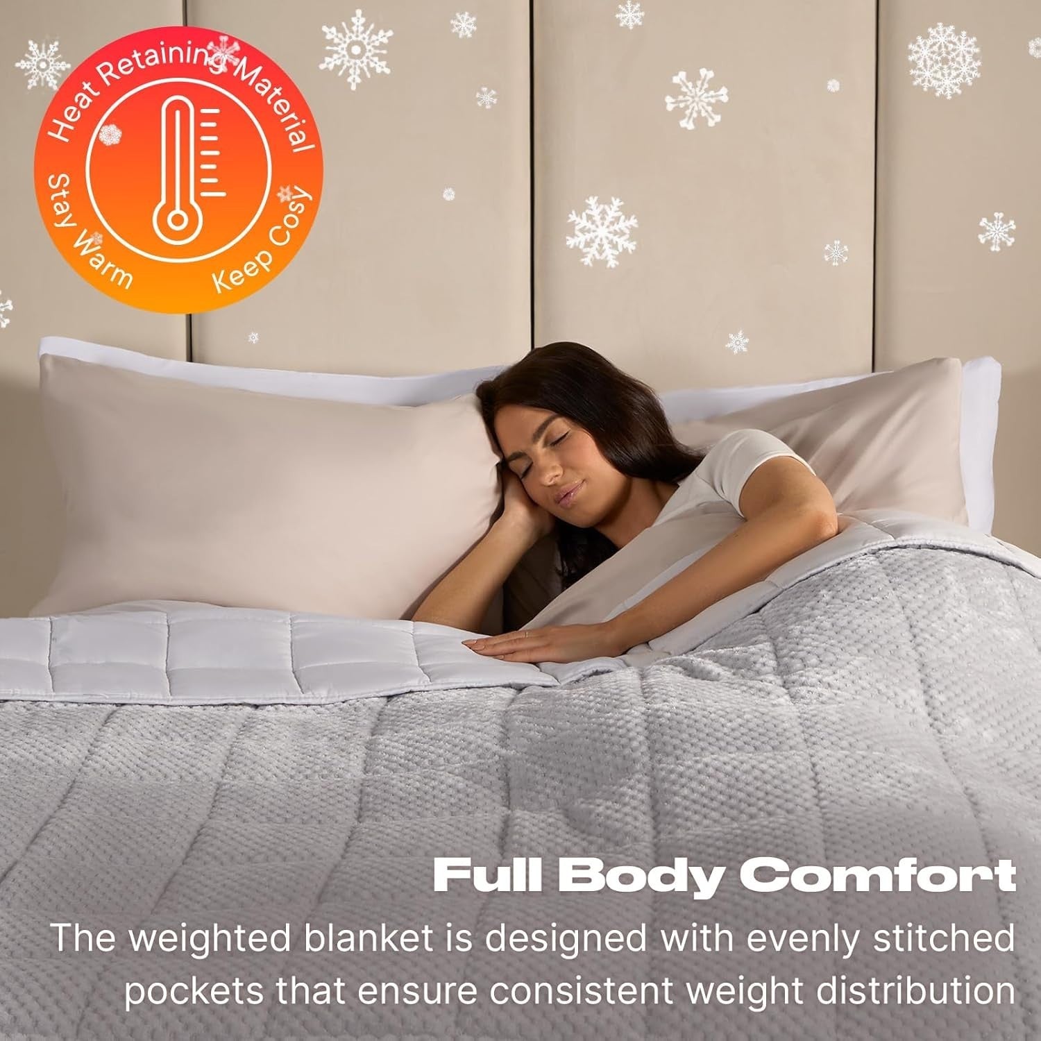 8kg Weighted Blanket 150x200cm Silver Waffle Fleece Double Bed Sleep Therapy