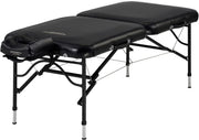 76cm Ultra-Light Aluminum Massage Table Portable Spa Beauty Bed Black LX