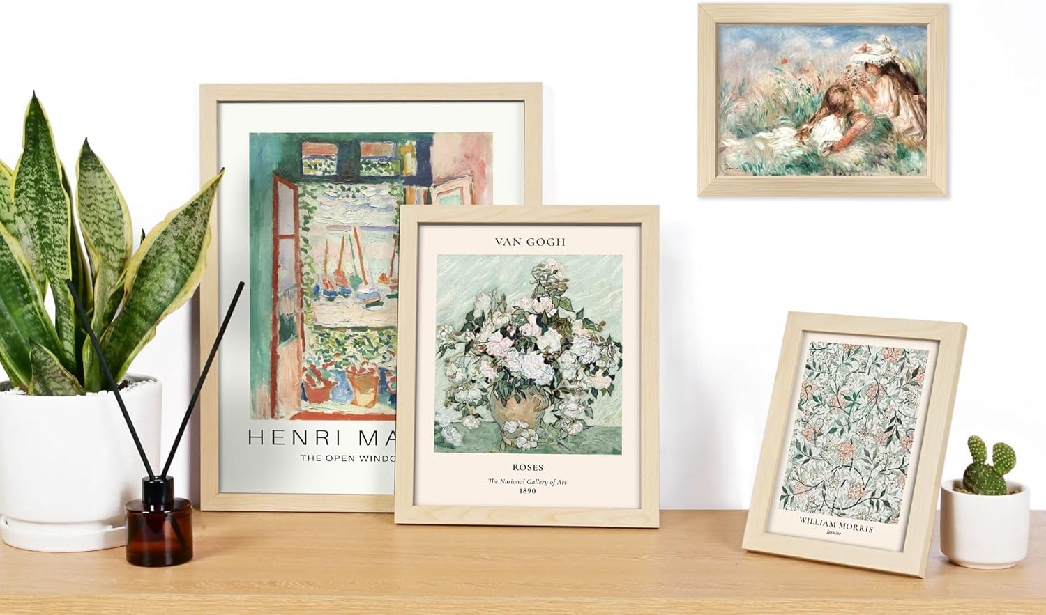 16pc Framed Sage Green Gallery Wall Art Set Boho Prints 12x15"