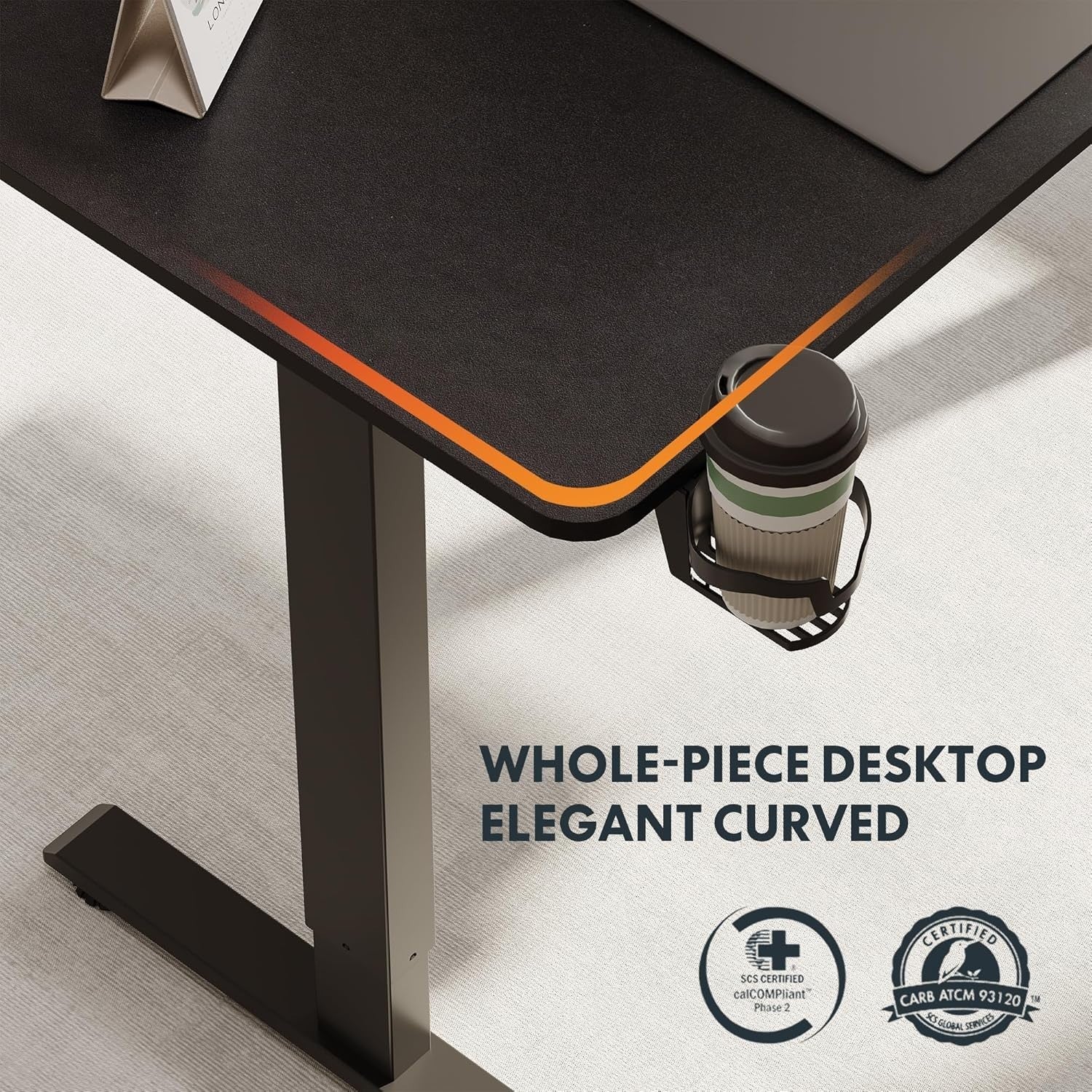 Black Electric Standing Desk 110x60cm with Memory & Adjustable Height