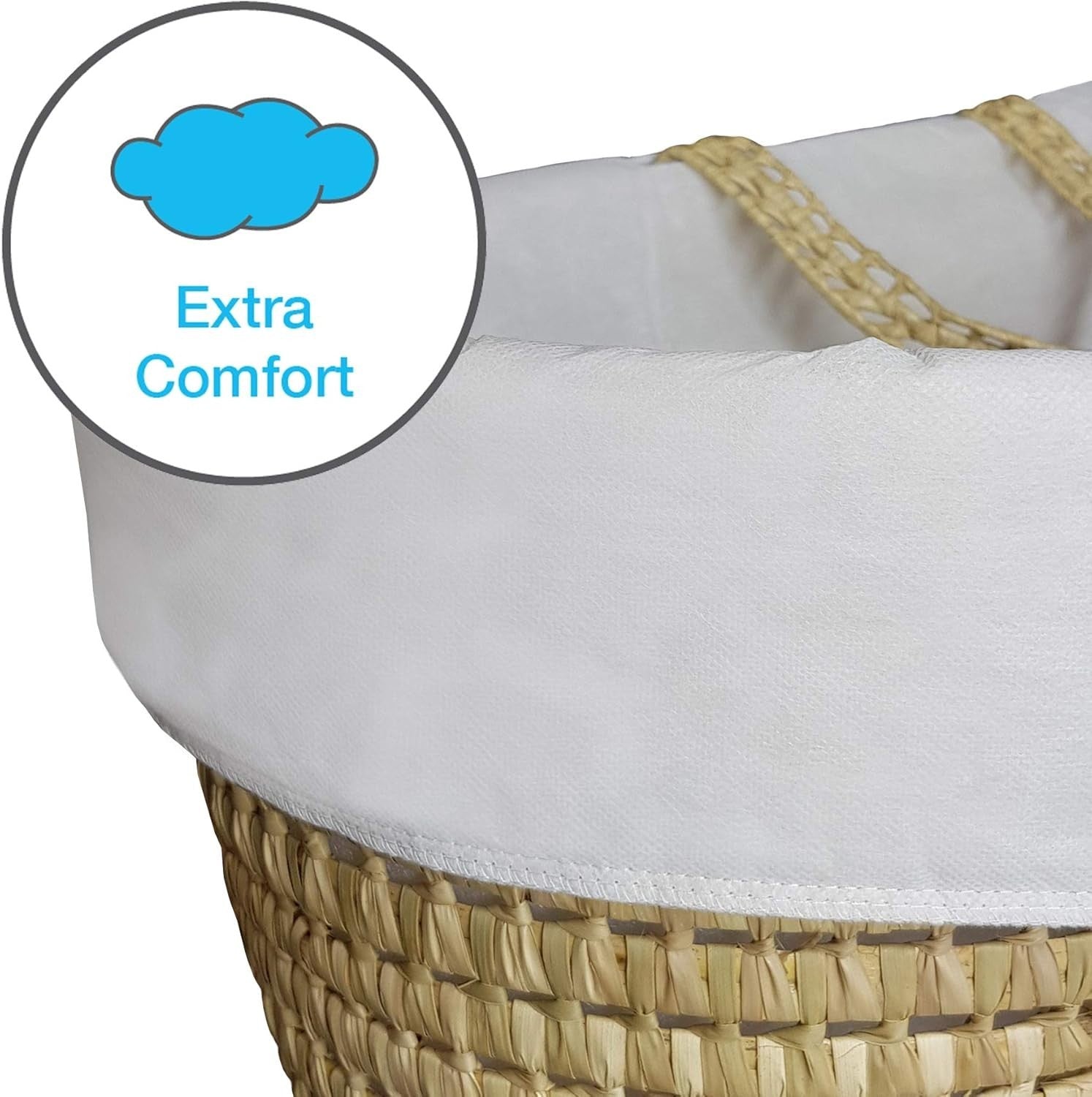 Grey Wicker Moses Basket with Rocking Stand & Mattress Baby Bed Crib Grey