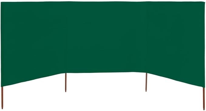 Green 3-Panel Wind Screen 400x160cm Outdoor Garden Privacy Divider Shelter