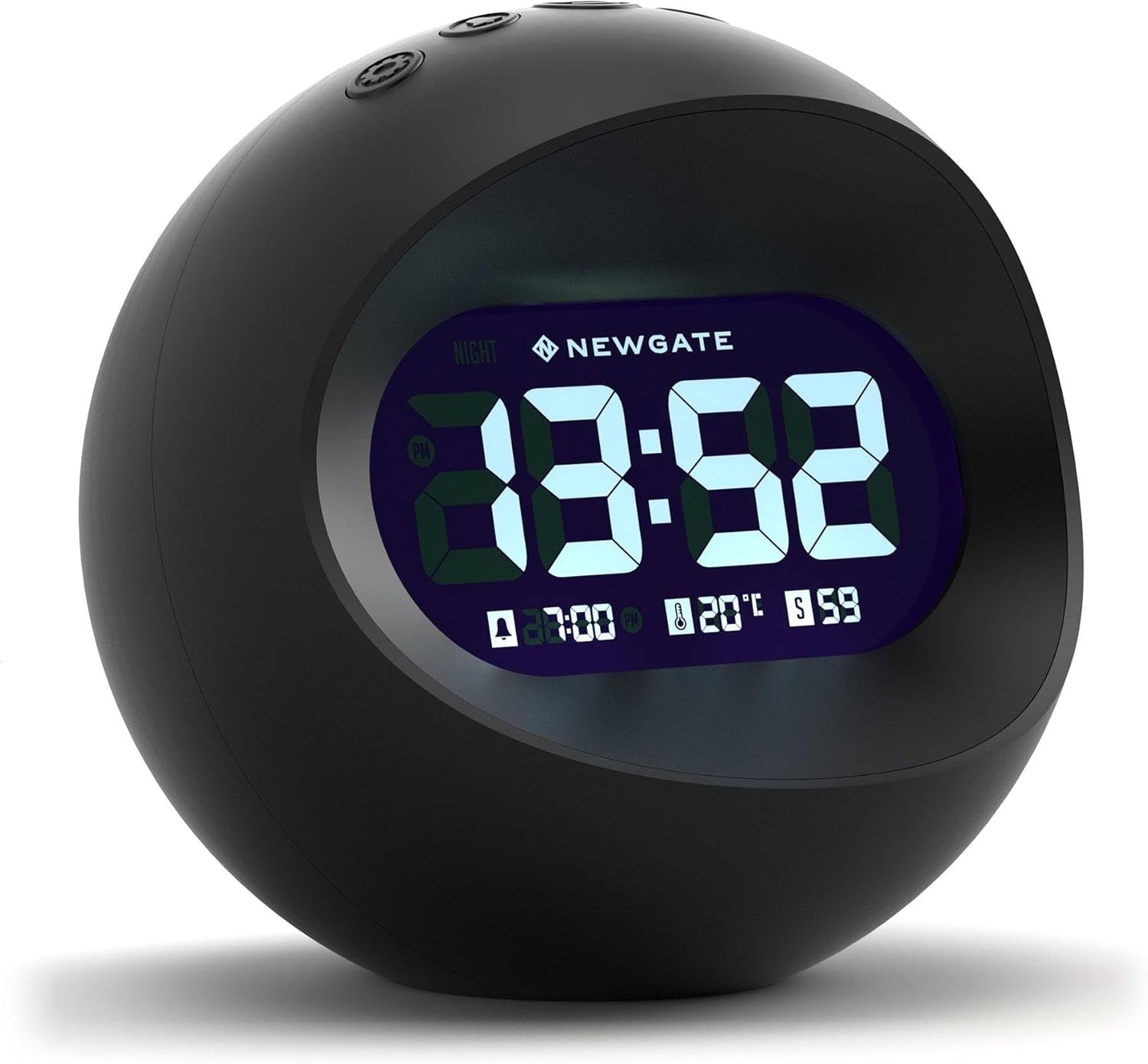 Retro Digital Alarm Clock LED Display Round Bedside Desk Clock Snooze